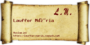 Lauffer Mária névjegykártya